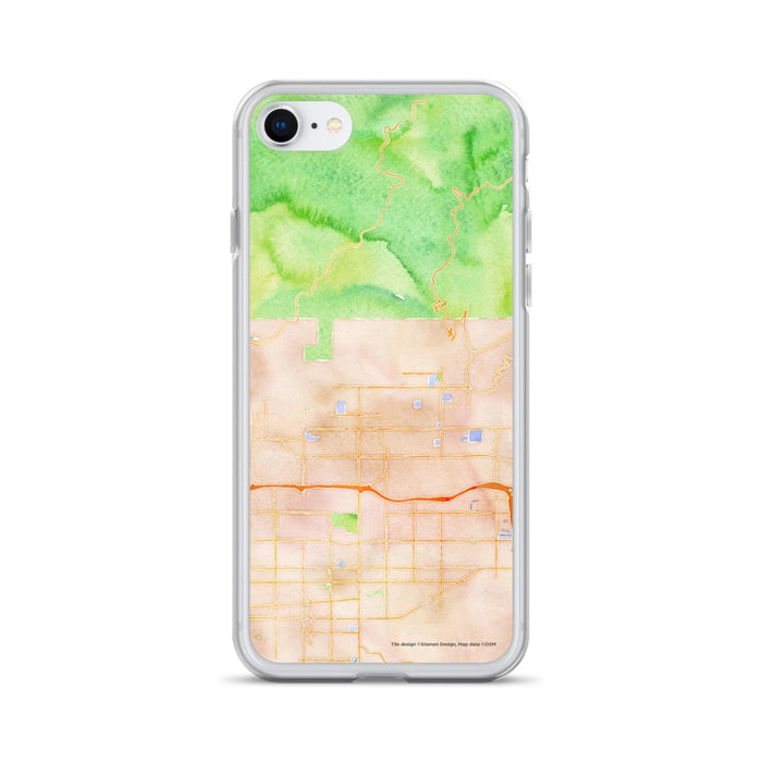 Custom iPhone SE Glendora California Map Phone Case in Watercolor