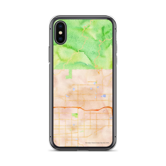 Custom iPhone X/XS Glendora California Map Phone Case in Watercolor