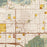 Glendora California Map Print in Woodblock Style Zoomed In Close Up Showing Details