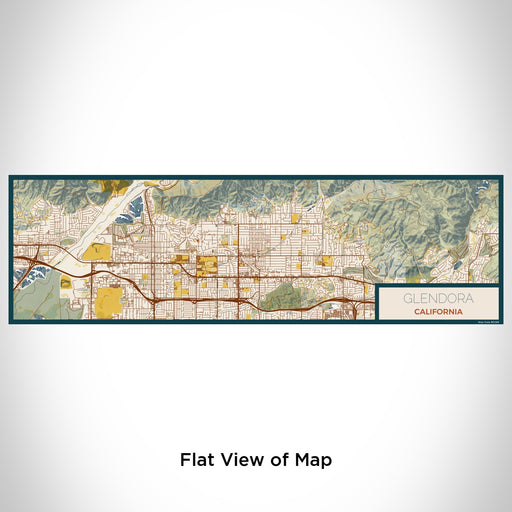Flat View of Map Custom Glendora California Map Enamel Mug in Woodblock