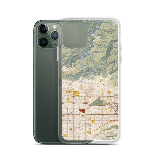 Custom Glendora California Map Phone Case in Woodblock