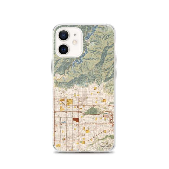 Custom iPhone 12 Glendora California Map Phone Case in Woodblock