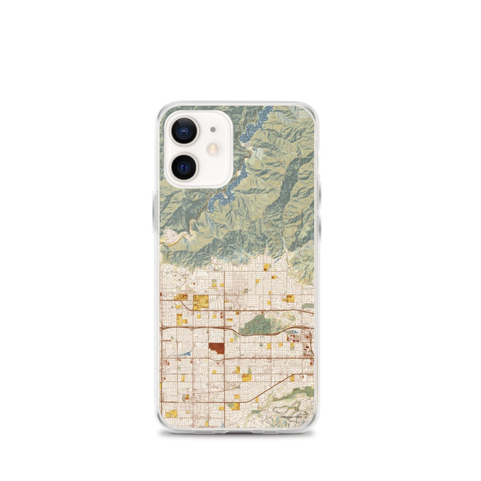 Custom iPhone 12 mini Glendora California Map Phone Case in Woodblock