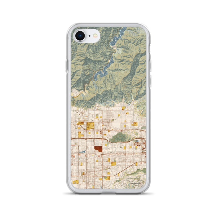 Custom iPhone SE Glendora California Map Phone Case in Woodblock