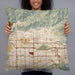 Person holding 22x22 Custom Glendora California Map Throw Pillow in Woodblock