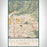 Glendora California Map Print Portrait Orientation in Woodblock Style With Shaded Background