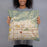 Person holding 18x18 Custom Glendora California Map Throw Pillow in Woodblock