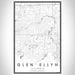 Glen Ellyn Illinois Map Print Portrait Orientation in Classic Style With Shaded Background