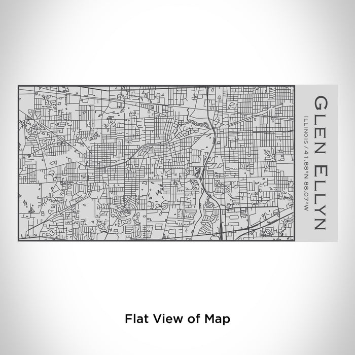 Rendered View of Glen Ellyn Illinois Map Engraving on 17oz Stainless Steel Insulated Cola Bottle