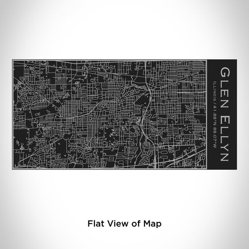 Rendered View of Glen Ellyn Illinois Map Engraving on 17oz Stainless Steel Insulated Cola Bottle in Black