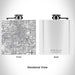 Rendered View of Glen Ellyn Illinois Map Engraving on 6oz Stainless Steel Flask in White