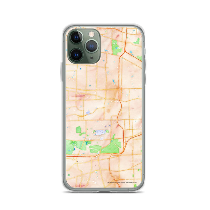 Custom Glen Ellyn Illinois Map Phone Case in Watercolor