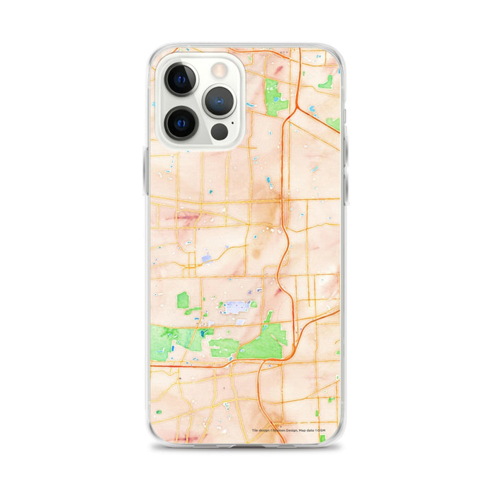 Custom Glen Ellyn Illinois Map iPhone 12 Pro Max Phone Case in Watercolor