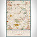 Glen Ellyn Illinois Map Print Portrait Orientation in Woodblock Style With Shaded Background