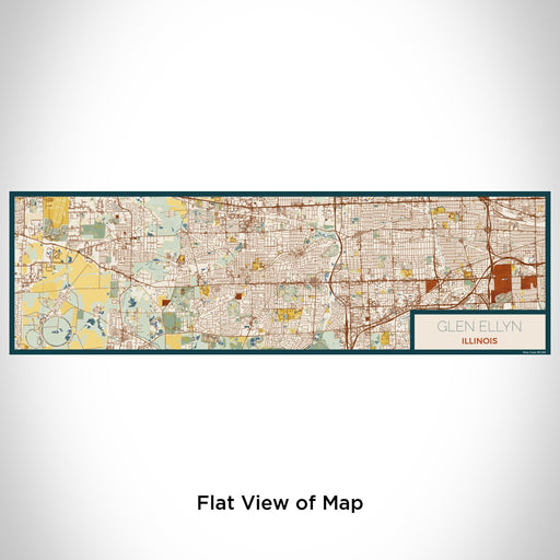 Flat View of Map Custom Glen Ellyn Illinois Map Enamel Mug in Woodblock