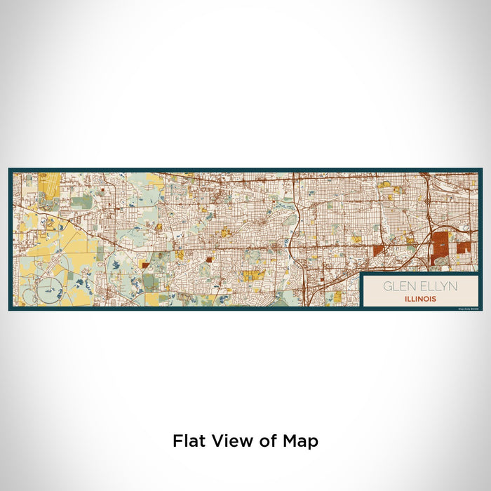 Flat View of Map Custom Glen Ellyn Illinois Map Enamel Mug in Woodblock