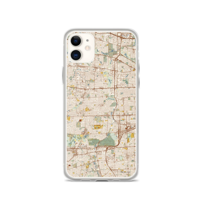 Custom Glen Ellyn Illinois Map Phone Case in Woodblock