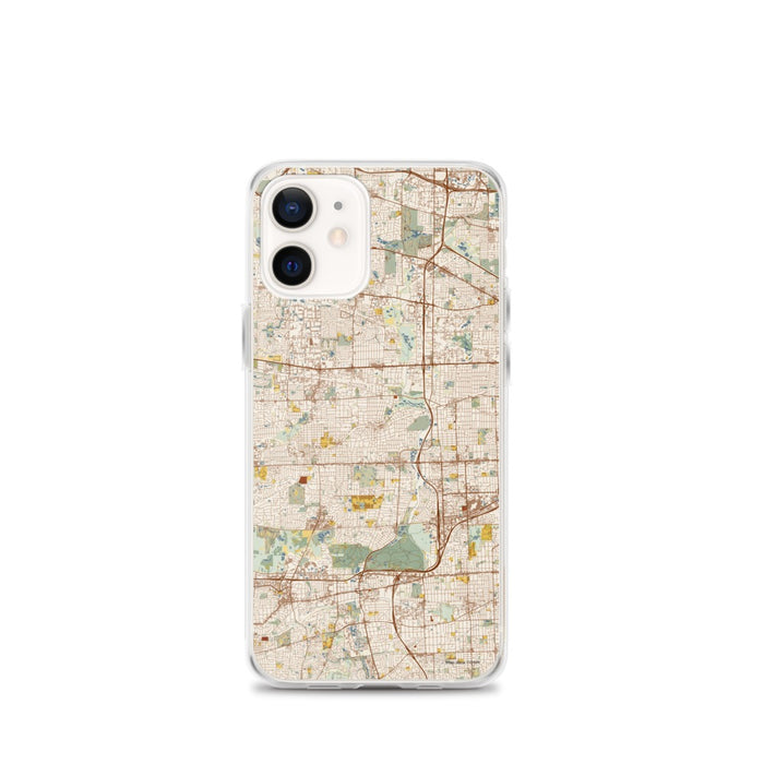 Custom Glen Ellyn Illinois Map iPhone 12 mini Phone Case in Woodblock