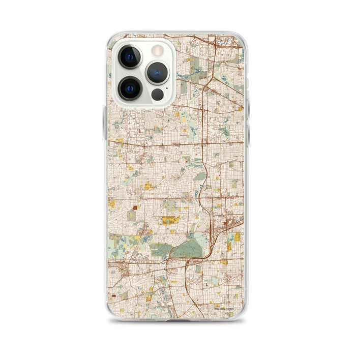 Custom Glen Ellyn Illinois Map iPhone 12 Pro Max Phone Case in Woodblock