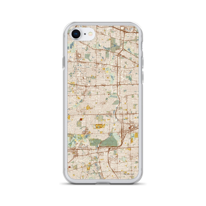 Custom Glen Ellyn Illinois Map Phone Case in Woodblock