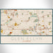 Glen Ellyn Illinois Map Print Landscape Orientation in Woodblock Style With Shaded Background
