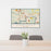 24x36 Glens Falls New York Map Print Lanscape Orientation in Woodblock Style Behind 2 Chairs Table and Potted Plant