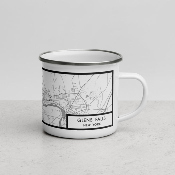 Right View Custom Glens Falls New York Map Enamel Mug in Classic