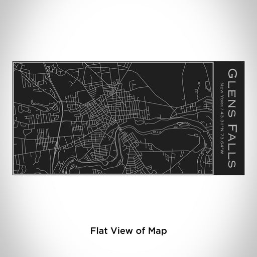 Rendered View of Glens Falls New York Map Engraving on 17oz Stainless Steel Insulated Cola Bottle in Black