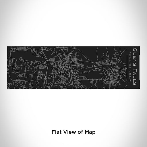 Rendered View of Glens Falls New York Map Engraving on 10oz Stainless Steel Insulated Cup with Sliding Lid in Black