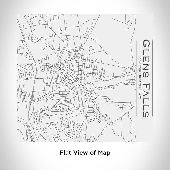 Rendered View of Glens Falls New York Map Engraving on 17oz Stainless Steel Insulated Tumbler in White
