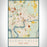 Glens Falls New York Map Print Portrait Orientation in Woodblock Style With Shaded Background