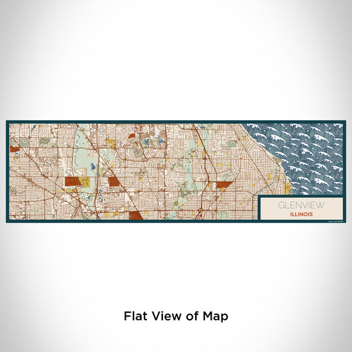 Flat View of Map Custom Glenview Illinois Map Enamel Mug in Woodblock