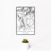 12x18 Glenwood Springs Colorado Map Print Portrait Orientation in Classic Style With Small Cactus Plant in White Planter