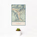 12x18 Glenwood Springs Colorado Map Print Portrait Orientation in Woodblock Style With Small Cactus Plant in White Planter