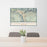 24x36 Glenwood Springs Colorado Map Print Lanscape Orientation in Woodblock Style Behind 2 Chairs Table and Potted Plant