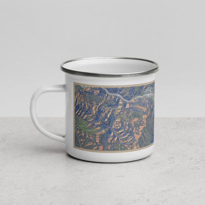 Left View Custom Glenwood Springs Colorado Map Enamel Mug in Afternoon