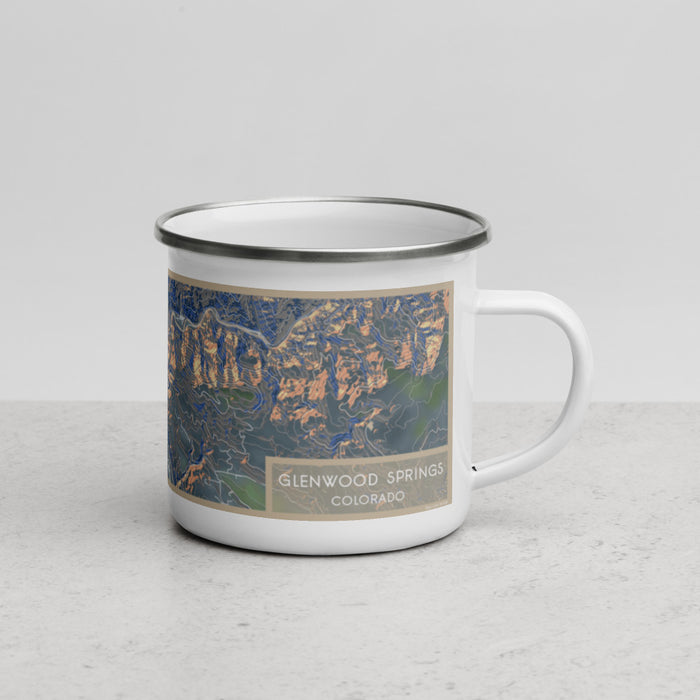 Right View Custom Glenwood Springs Colorado Map Enamel Mug in Afternoon
