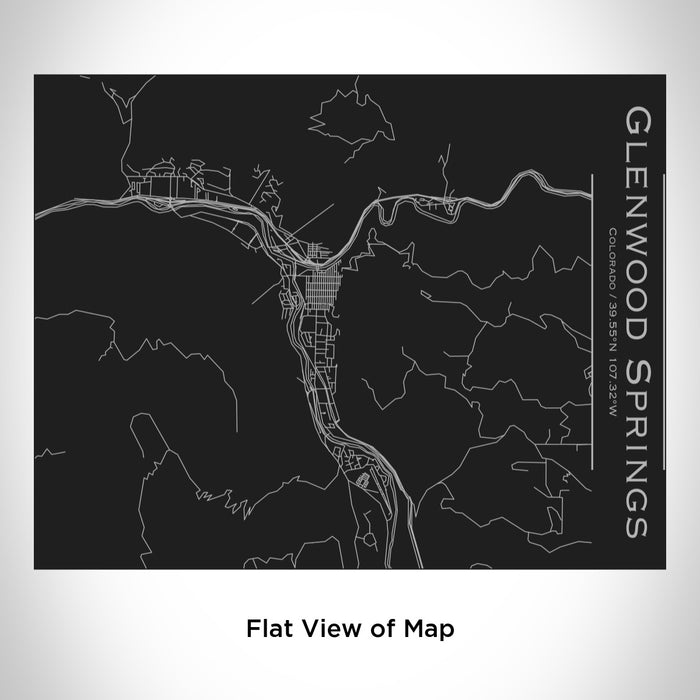 Rendered View of Glenwood Springs Colorado Map Engraving on 20oz Stainless Steel Insulated Bottle with Bamboo Top in Black