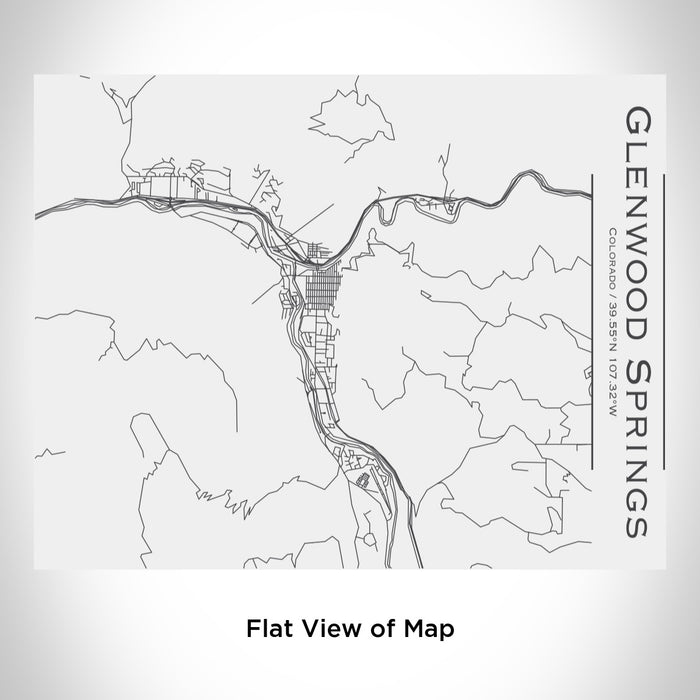 Rendered View of Glenwood Springs Colorado Map Engraving on 20oz Stainless Steel Insulated Bottle with Bamboo Top in White