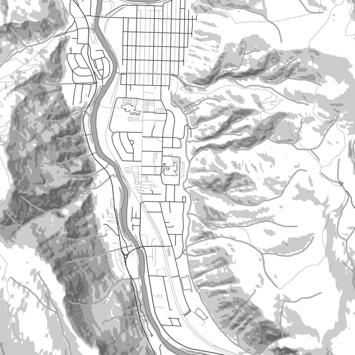 Glenwood Springs Colorado Map Print in Classic Style Zoomed In Close Up Showing Details