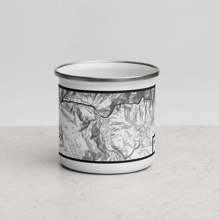 Front View Custom Glenwood Springs Colorado Map Enamel Mug in Classic