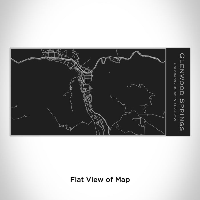 Rendered View of Glenwood Springs Colorado Map Engraving on 17oz Stainless Steel Insulated Cola Bottle in Black