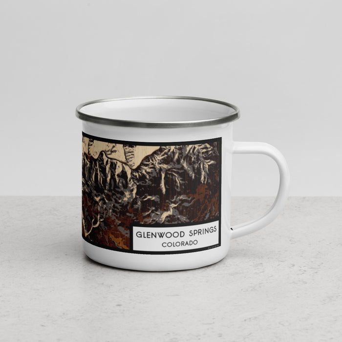 Right View Custom Glenwood Springs Colorado Map Enamel Mug in Ember