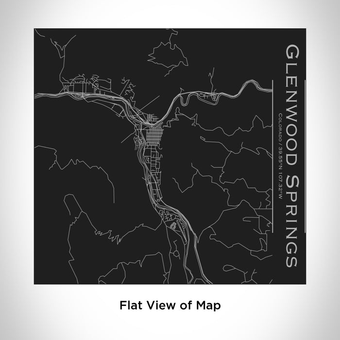 Rendered View of Glenwood Springs Colorado Map Engraving on 17oz Stainless Steel Insulated Tumbler in Black