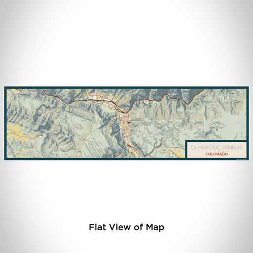 Flat View of Map Custom Glenwood Springs Colorado Map Enamel Mug in Woodblock