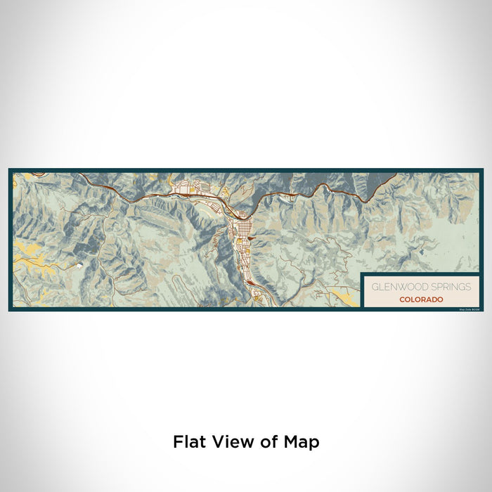Flat View of Map Custom Glenwood Springs Colorado Map Enamel Mug in Woodblock