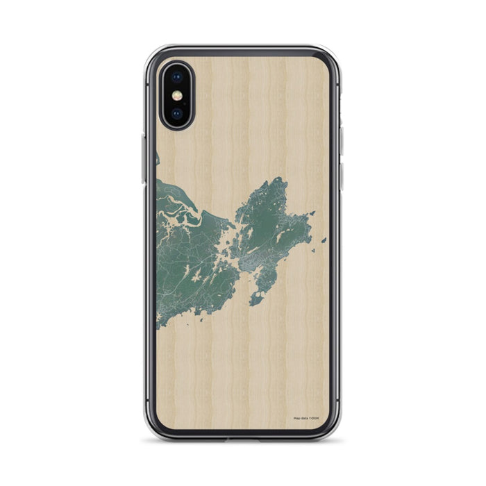 Custom iPhone X/XS Gloucester Massachusetts Map Phone Case in Afternoon