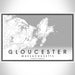 Gloucester Massachusetts Map Print Landscape Orientation in Classic Style With Shaded Background