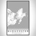 Gloucester Massachusetts Map Print Portrait Orientation in Classic Style With Shaded Background