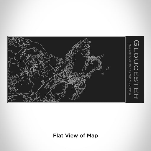 Rendered View of Gloucester Massachusetts Map Engraving on 17oz Stainless Steel Insulated Cola Bottle in Black